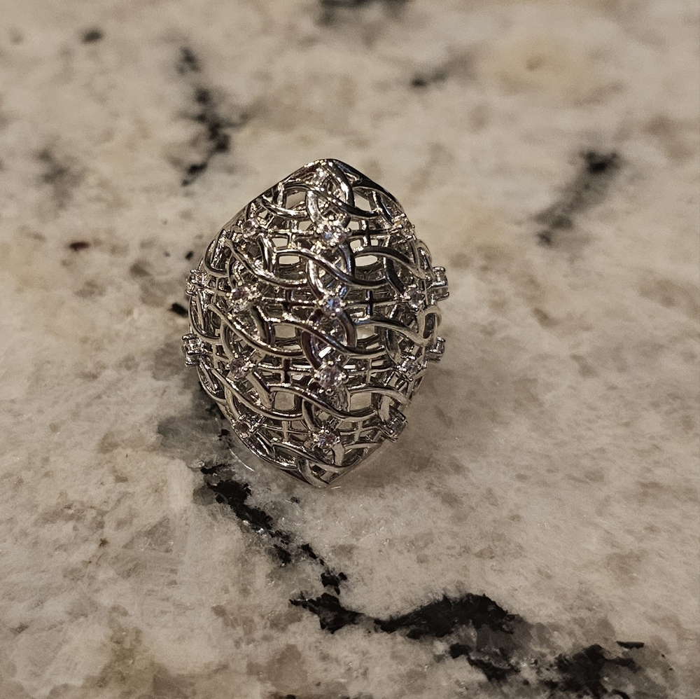 Judith Ripka Lattice Sterling Silver Ring